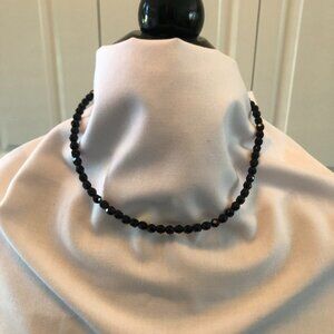 Black beaded necklace - 17 inches